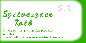 szilveszter kolb business card